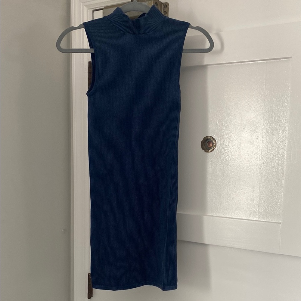 Zara Blue Sleeveless Bodycon Mini Dress